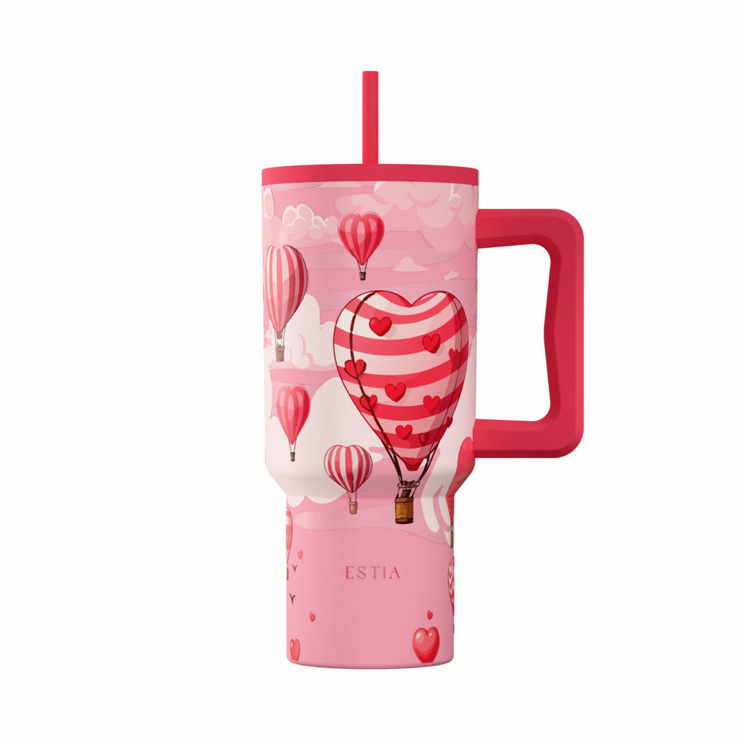 Estia Ποτήρι Θερμός Με Καλαμάκι & Χερούλι Save The Aegean Love Ascend Straw Tumbler