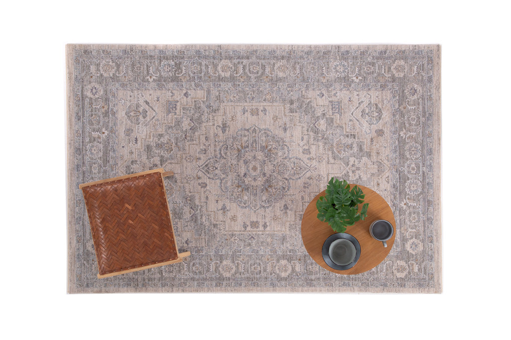 Vintage Χαλί Ανοιχτό Γκρι Πολυεστερικό Tabriz Royal Carpet 2.00Χ2.40 (647LG)