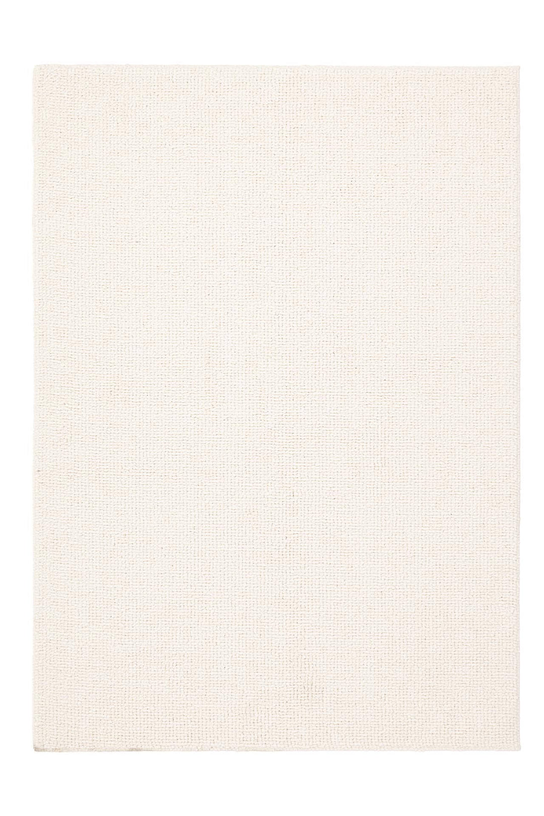 Πλεκτό χαλί Matteo της Royal Carpet σε εκρού, σε ολόκληρη όψη, με πλεκτή υφή και εμφανή υφή επιφάνειας.