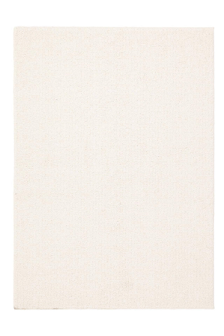 Πλεκτό χαλί Matteo της Royal Carpet σε εκρού, σε ολόκληρη όψη, με πλεκτή υφή και εμφανή υφή επιφάνειας.