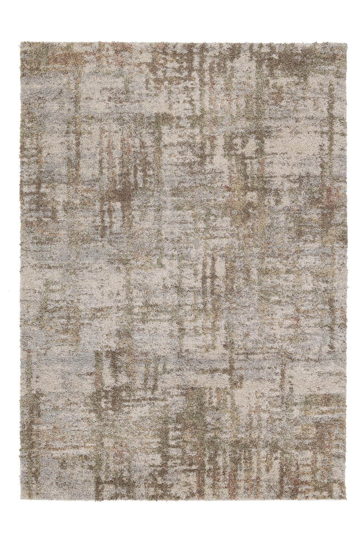 Χαλί Nova Shaggy της Royal Carpet σε εκρού, σε ολόκληρη όψη, με πλούσια shaggy υφή και εμφανή υφή επιφάνειας.