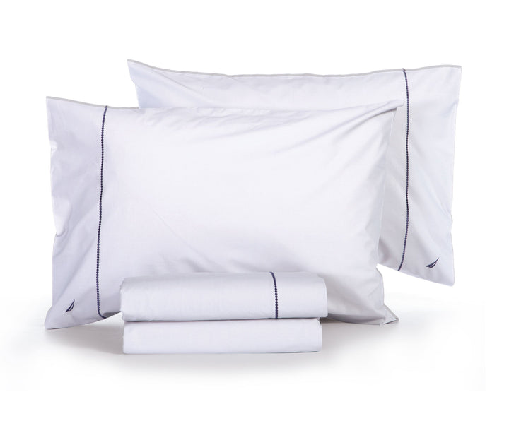 Σετ Σεντόνια Διπλά  Λευκό-Nau Wave Solid 200X270 Nef-Nef Homeware