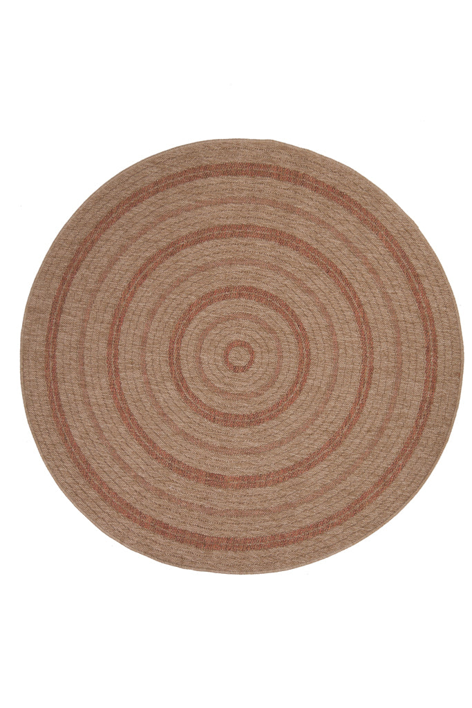 Ψάθινο Χαλί Στρογγυλό Μπεζ-Πορτοκαλί Avanos Royal Carpet 1.60X1.60 (8863TOB)