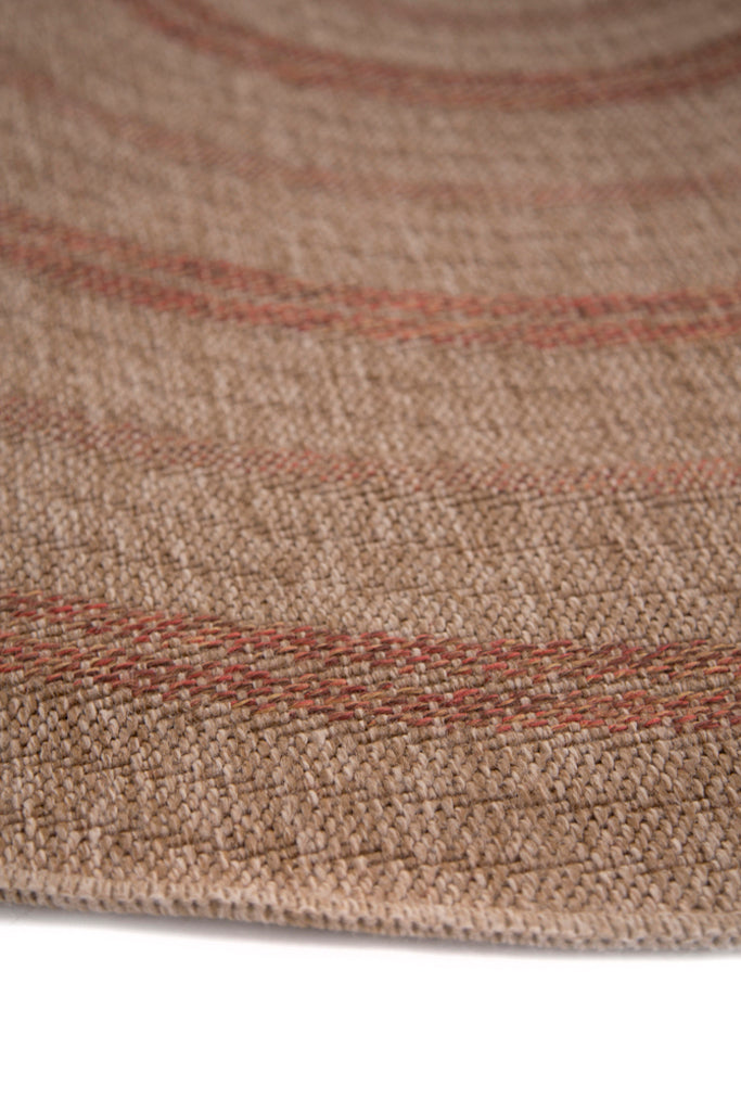 Ψάθινο Χαλί Στρογγυλό Μπεζ-Πορτοκαλί Avanos Royal Carpet 1.60X1.60 (8863TOB)
