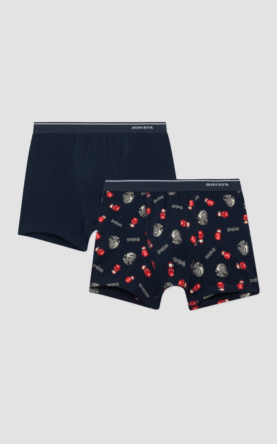 Παιδικά Boxer για Αγόρι Σετ 2τμχ Σκούρο Μπλε με Σχέδιο Boxing Minerva