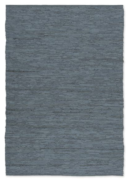 LEATHER RAG KELIM 80x160 GREY