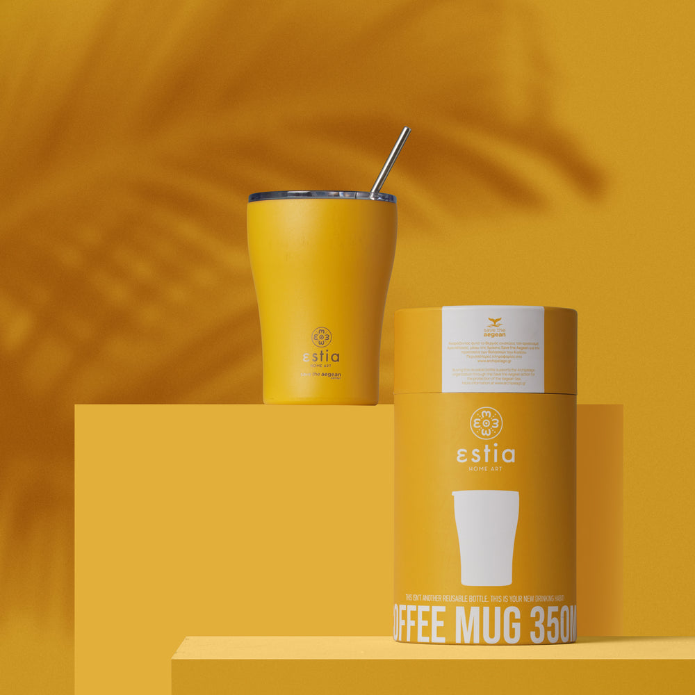 Estia Ποτήρι Θερμός  Save The Aegean Κίτρινο Pineapple Yellow Coffee Mug