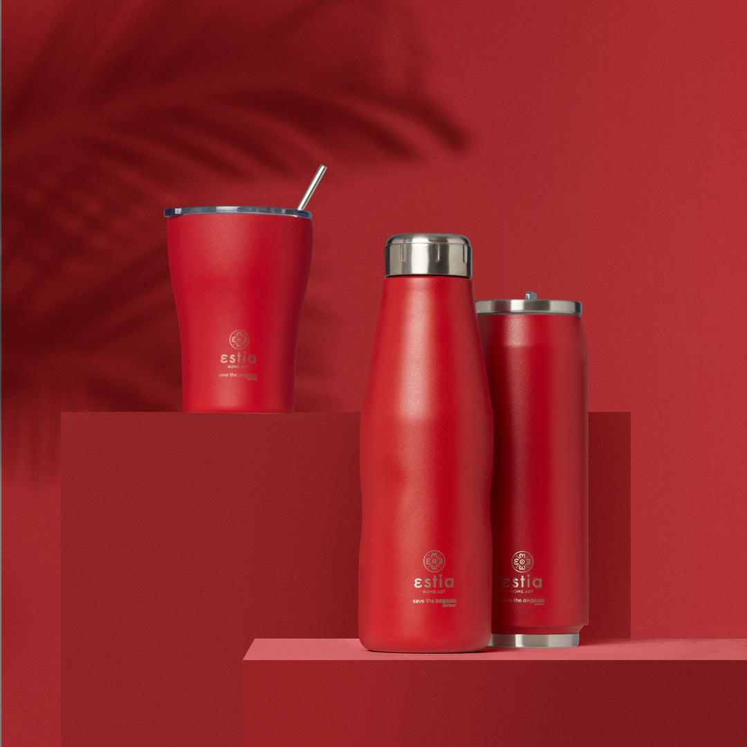 Estia Ποτήρι Θερμός  Save The Aegean 350ml Κόκκινο Scarlet Red