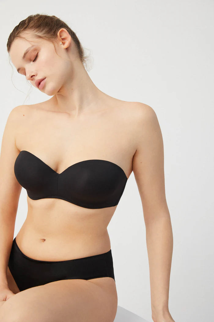 Γυναικείο Σουτιέν Μαύρο Strapless Σε Cup-C Ysabel Mora