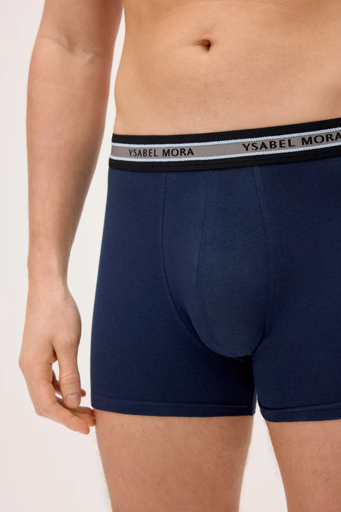 Ανδρικά Boxer Σετ 3τμχ Γκρι-Μαύρο-Μπλε Σκούρο Ysabel Mora