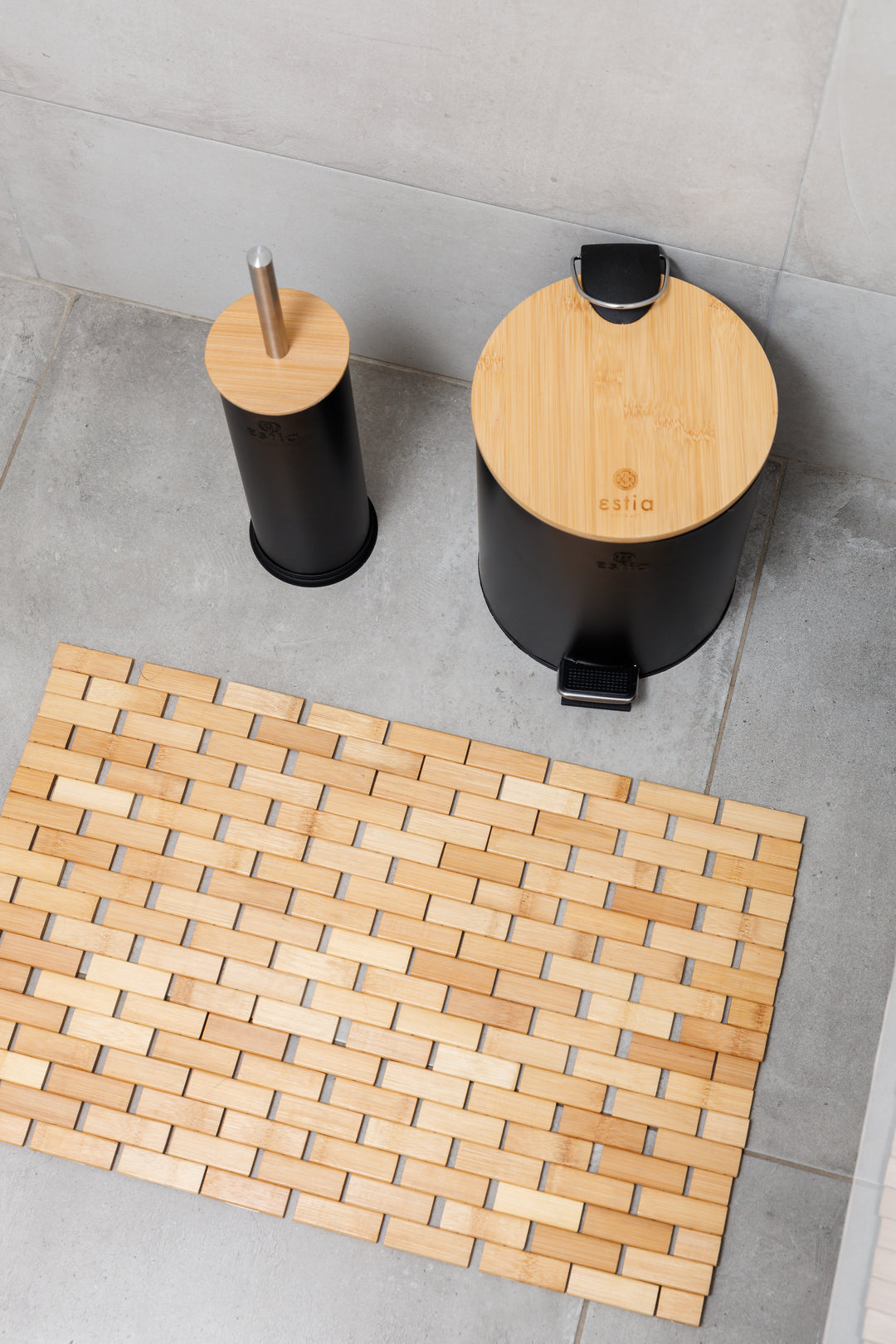 Πατάκι Μπάνιου Αντιολισθητικό Από Bamboo 60x38cm Bamboo Essentials Estia