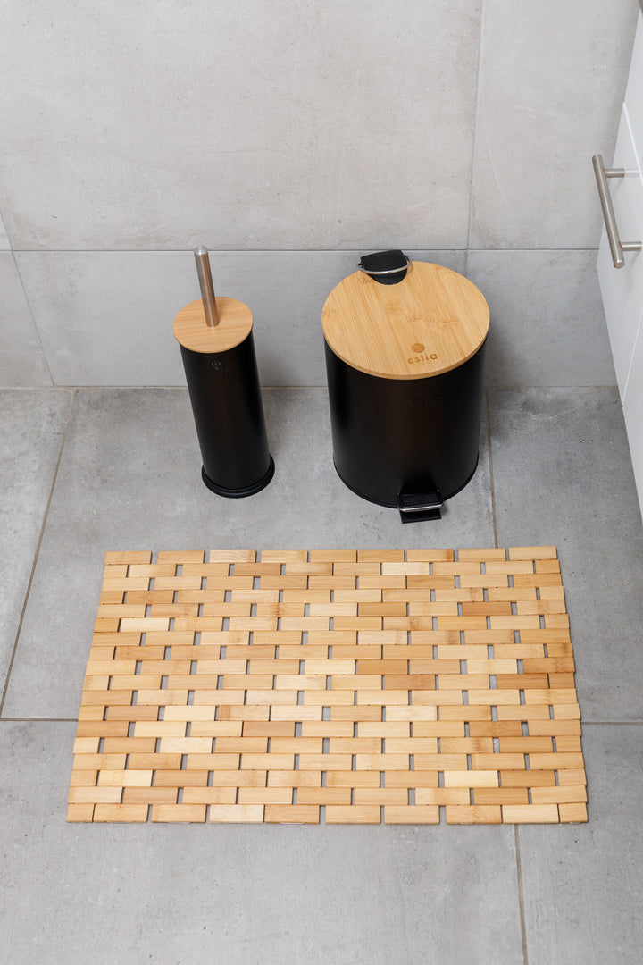 Πατάκι Μπάνιου Αντιολισθητικό Από Bamboo 60x38cm Bamboo Essentials Estia