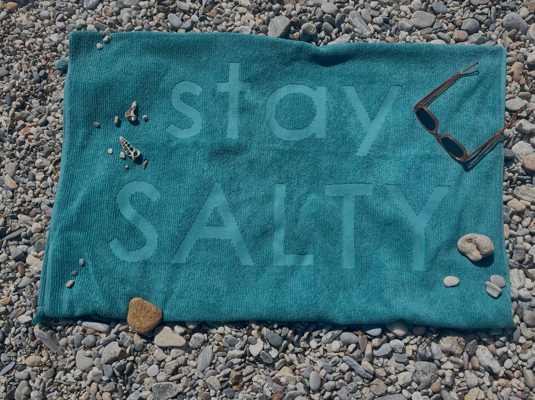Πετσέτα Θαλάσσης Ανοιχτό Πετρόλ Stay Salty 90X170 Nef-Nef Homeware