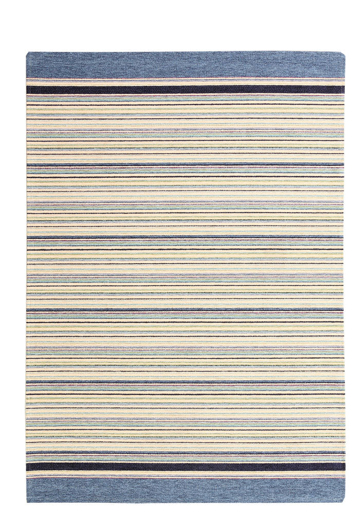 Χαλί Αντιολισθητικό Ριγέ Εκρού-Γαλάζιο Laos Royal Carpet 0.75Χ1.60