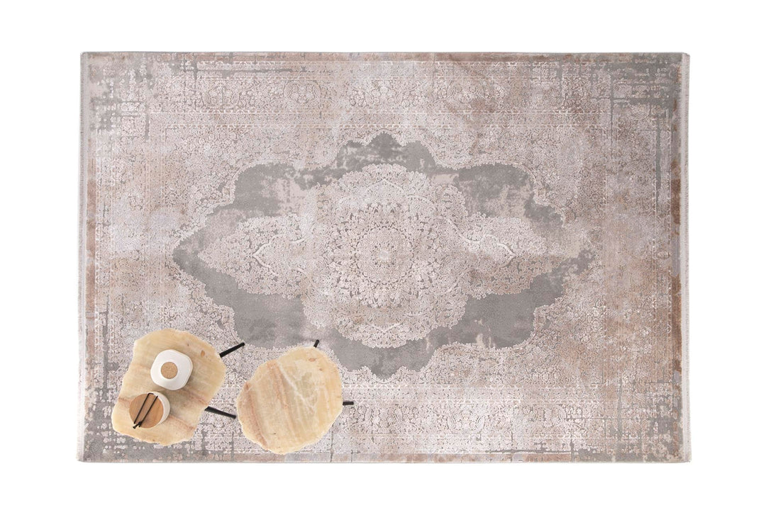 Vintage Χαλί Γκρι-Μπεζ Bamboo Silk Royal Carpet 160X230 (5988D)