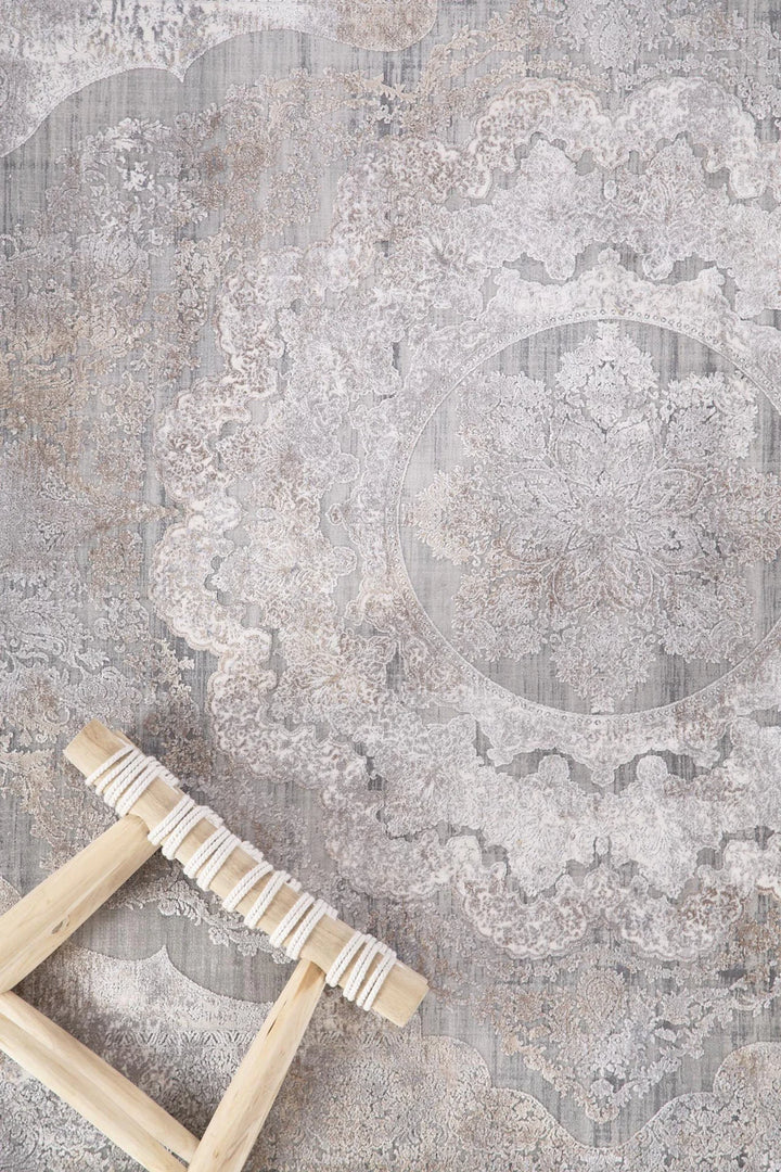Vintage Χαλί Γκρι-Μπεζ Bamboo Silk Royal Carpet 160X230 (6864A)