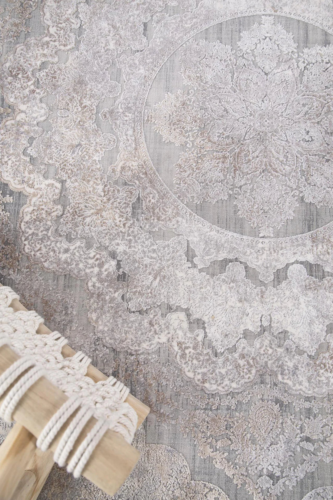 Vintage Χαλί Γκρι-Μπεζ Bamboo Silk Royal Carpet 160X230 (6864A)