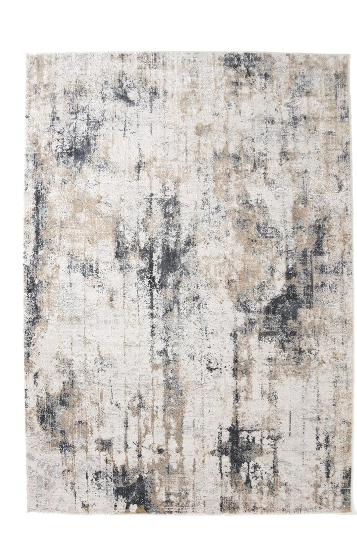 Μοντέρνο χαλί Royal Carpet σε εκρού, μπεζ και ανθρακί αποχρώσεις με abstract σχέδιο σε minimal φόντο.