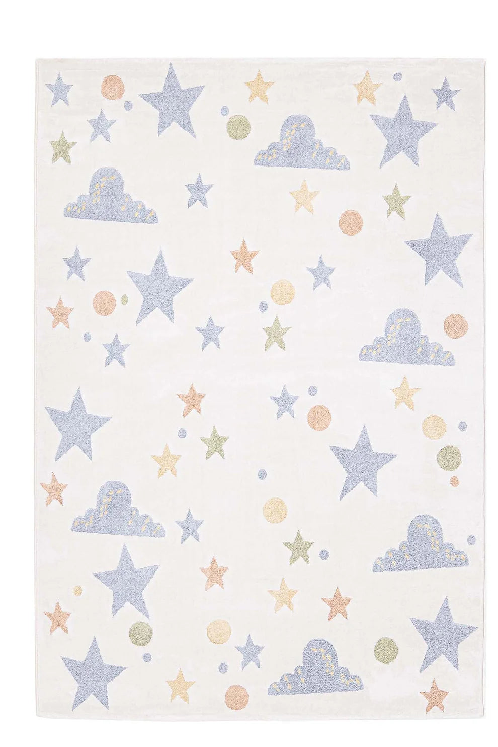 Παιδικό Χαλί Εκρού Με Αστεράκια & Σύννεφα Lora Kids Royal Carpet 200X290cm