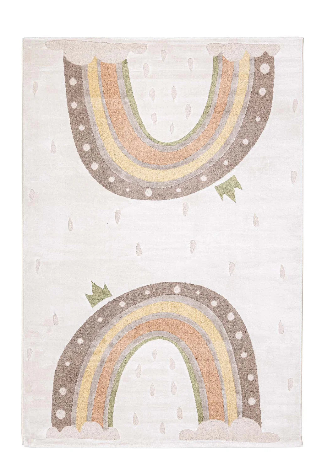 Παιδικό Χαλί Εκρού Με Ουράνιο Τόξο Lora Kids Royal Carpet 80X150cm
