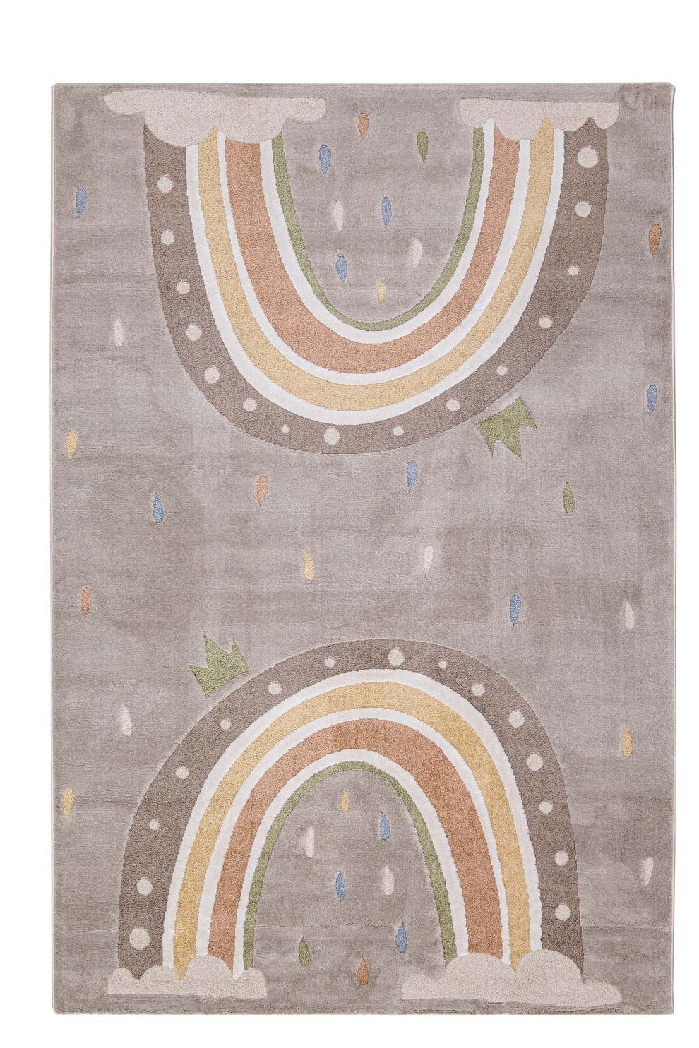 Παιδικό Χαλί Γκρι Με Ουράνιο Τόξο Lora Kids Royal Carpet 200X290cm