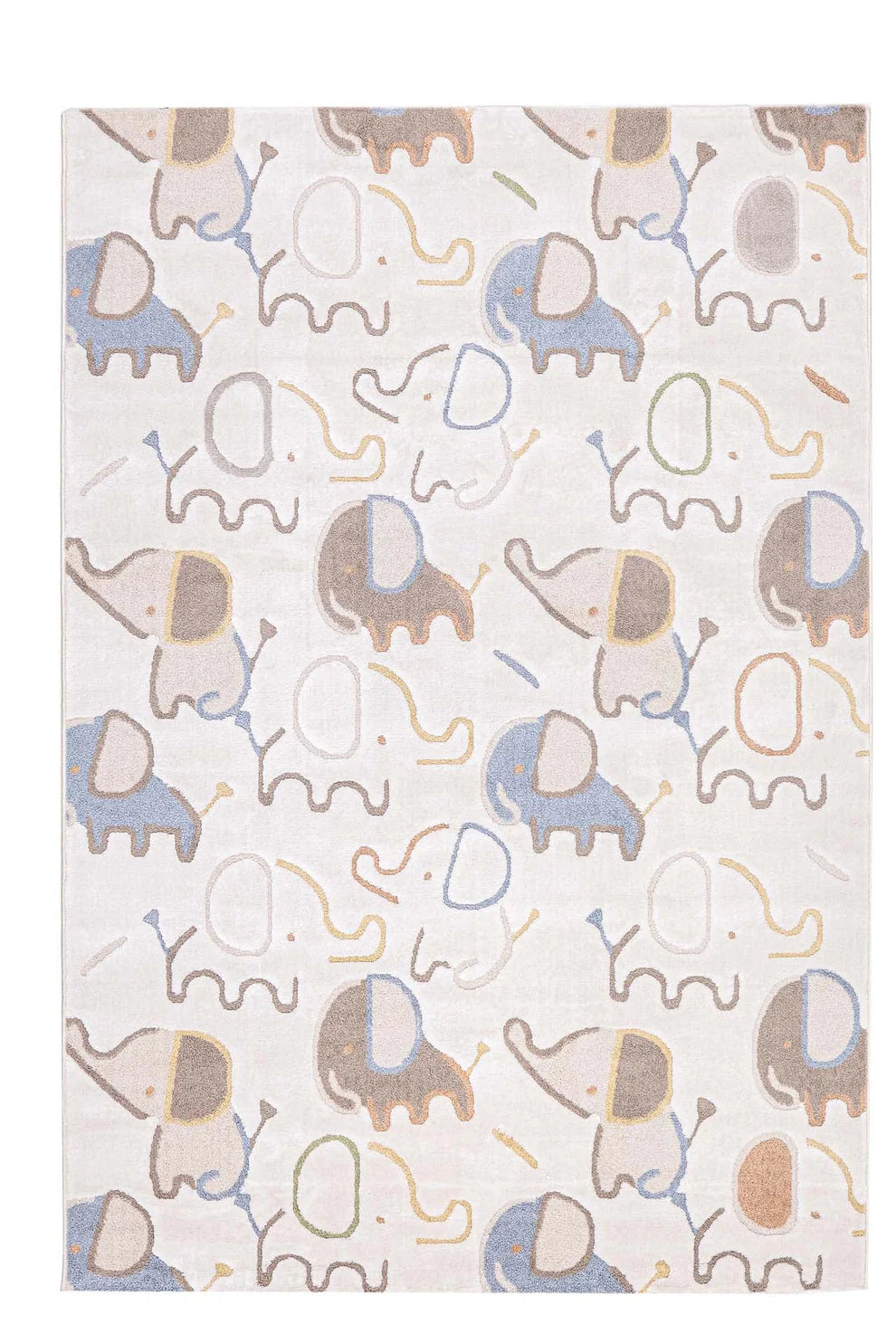 Παιδικό Χαλί Εκρού Με Ελέφαντες Lora Kids Royal Carpet 160X230cm