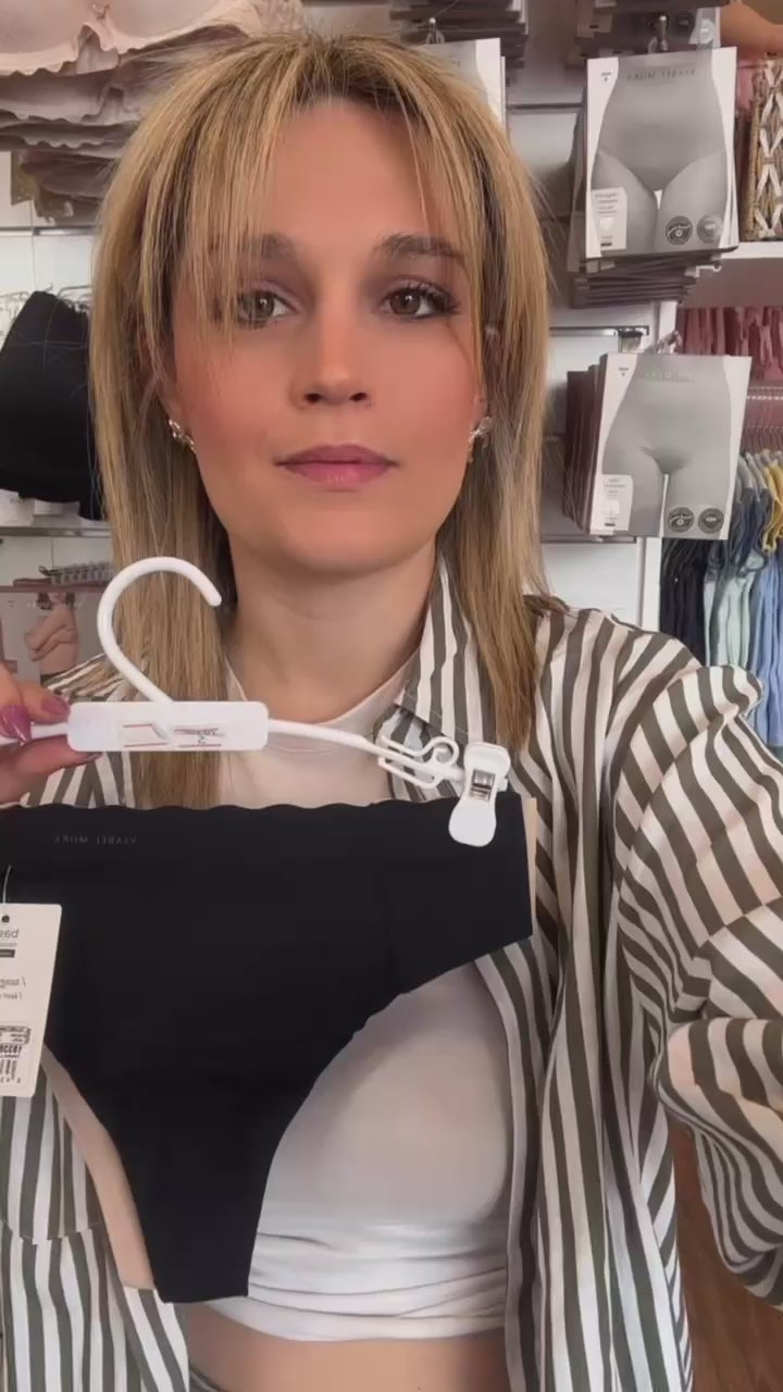 Γυναικείο Σλιπ Μαύρο Στρίνγκ Χωρίς Ραφές Ysabel Mora