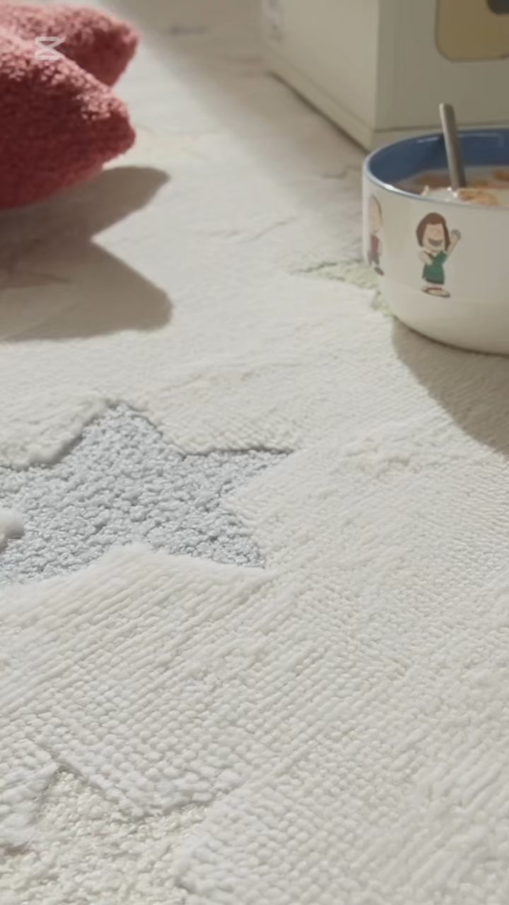 Παιδικό Χαλί Εκρού Με Αστεράκια Lora Kids Royal Carpet 80X150cm