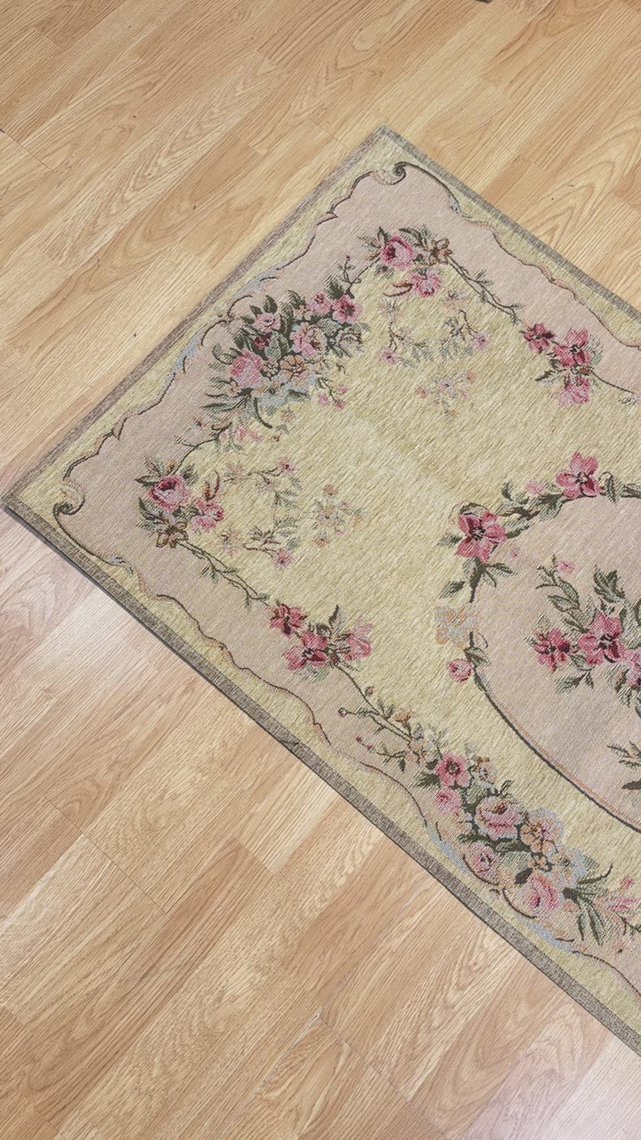 Χαλί Αντιολισθητικό Φλοράλ Μπεζ Canvas Classic Royal Carpet (204J)