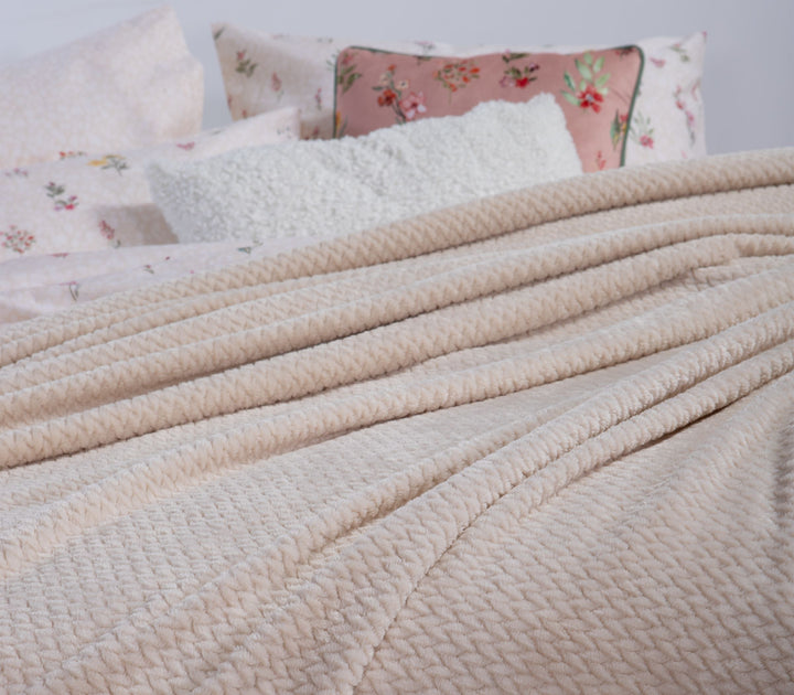 Κουβέρτα Fleece Εκρού Worth Μονή Nef-Nef Homeware
