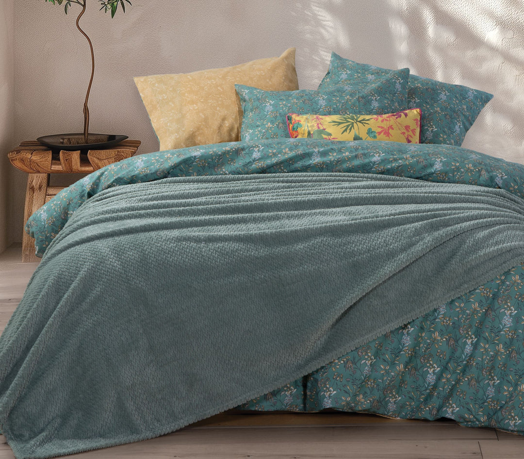 Κουβέρτα Fleece Πράσινη Worth Μονή Nef-Nef Homeware