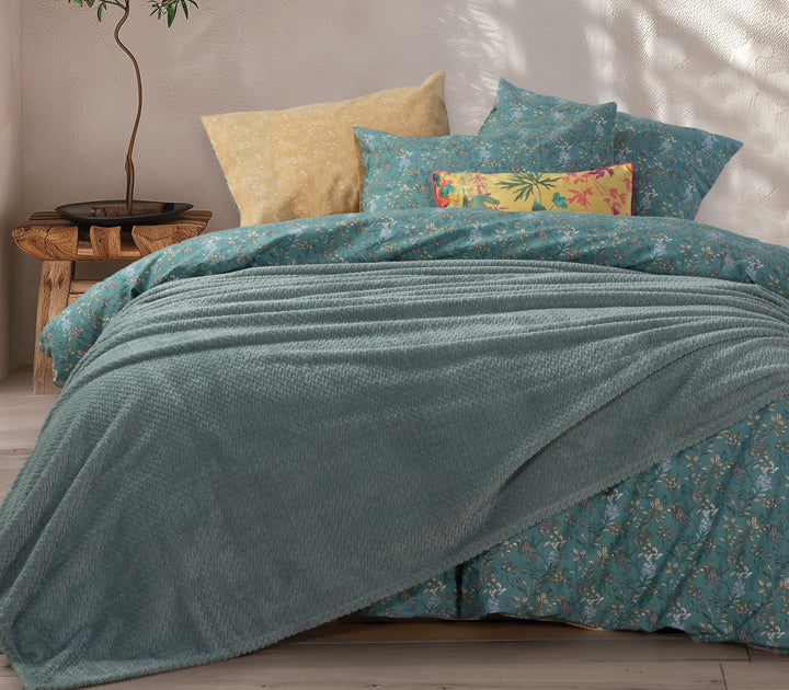 Κουβέρτα Fleece Πράσινη Worth Μονή Nef-Nef Homeware
