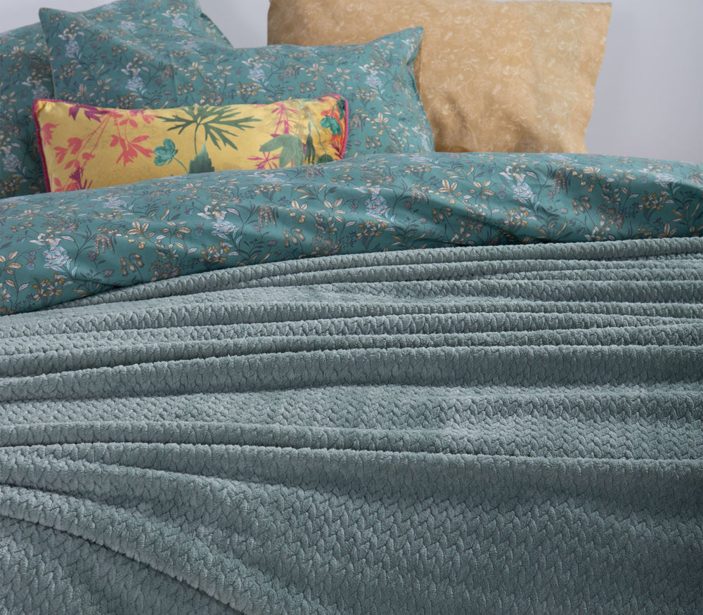 Κουβέρτα Fleece Πράσινη Worth Μονή Nef-Nef Homeware